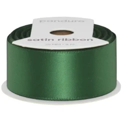 Mörkgrönt satinband – 25 mm brett och 8 meter långt