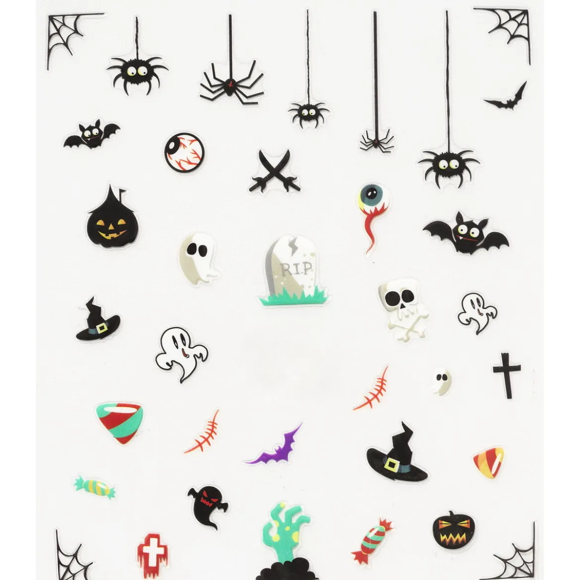 Nagelstickers halloween – 36 läbbiga nagelklistermärken med halloween-motiv