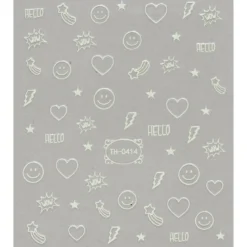 Nagelstickers självlysande, glow in the dark. 1 ark nail stickers à 8,5×10 cm