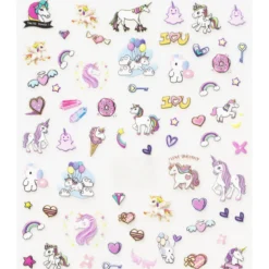 Nagelstickers unicorn – 67 små nagelklistermärken med enhörningar & söta motiv