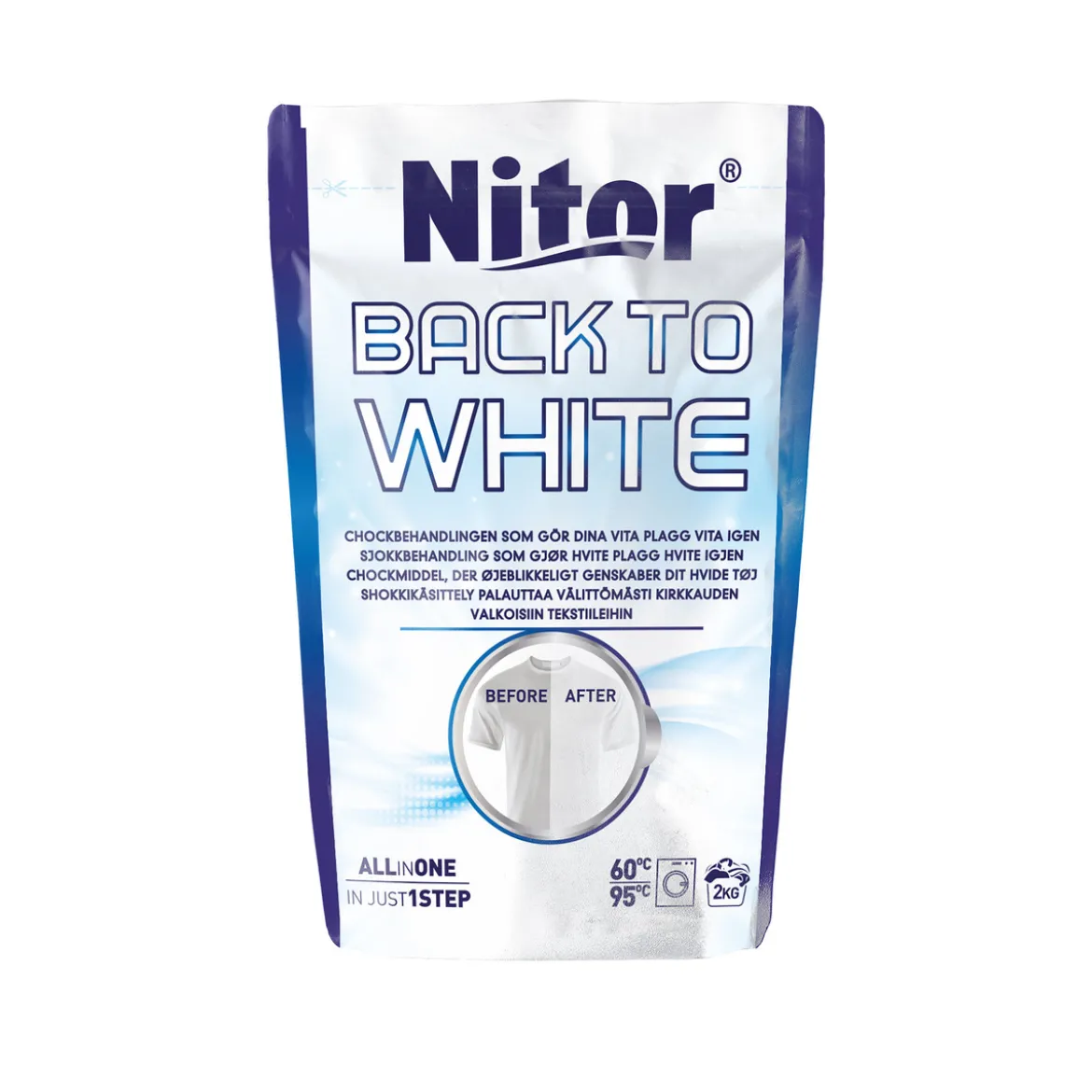Nitor Textilfärg Back to white 400g – få tillbaka lystern i vit textil