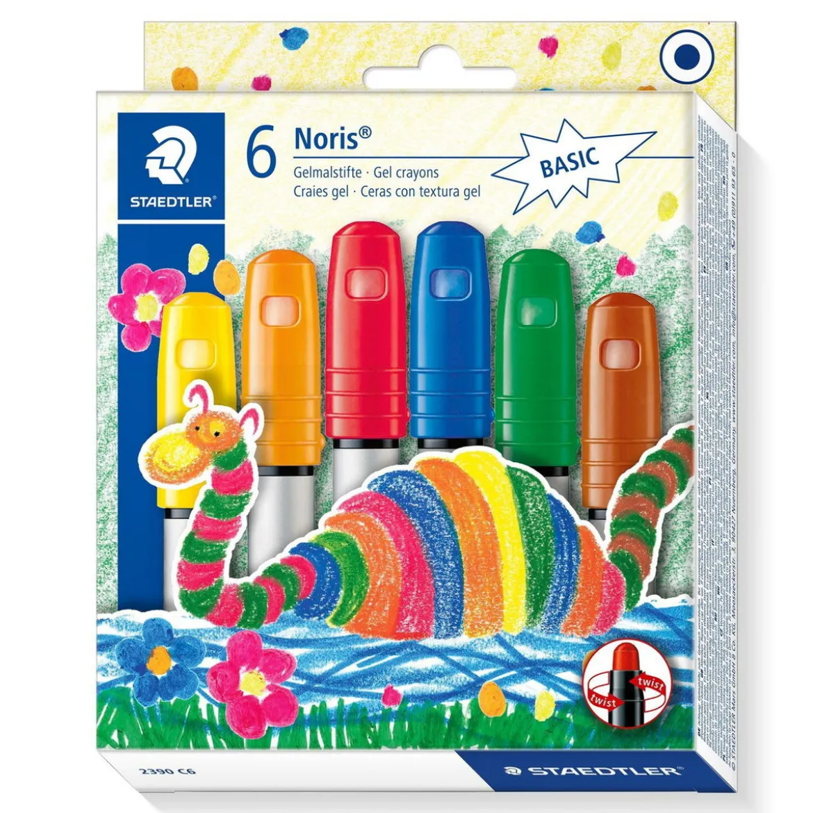 Noris Jumbo Gel Skruvkritor 6p