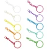 Nyckelringar av metall, 10-pack i färgglada färger. Längd 6,5 cm, Ø2,5 cm