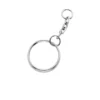 Nyckelringar med kedja, silverfärgade, Ø20 mm, 5-pack