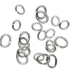 Ovala ringöglor mix 20-pack silverfärg – 3×4 mm & 5×6 mm, 10 av varje