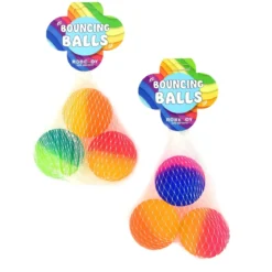 3-pack flerfärgade studsbollar Ø4,5 cm