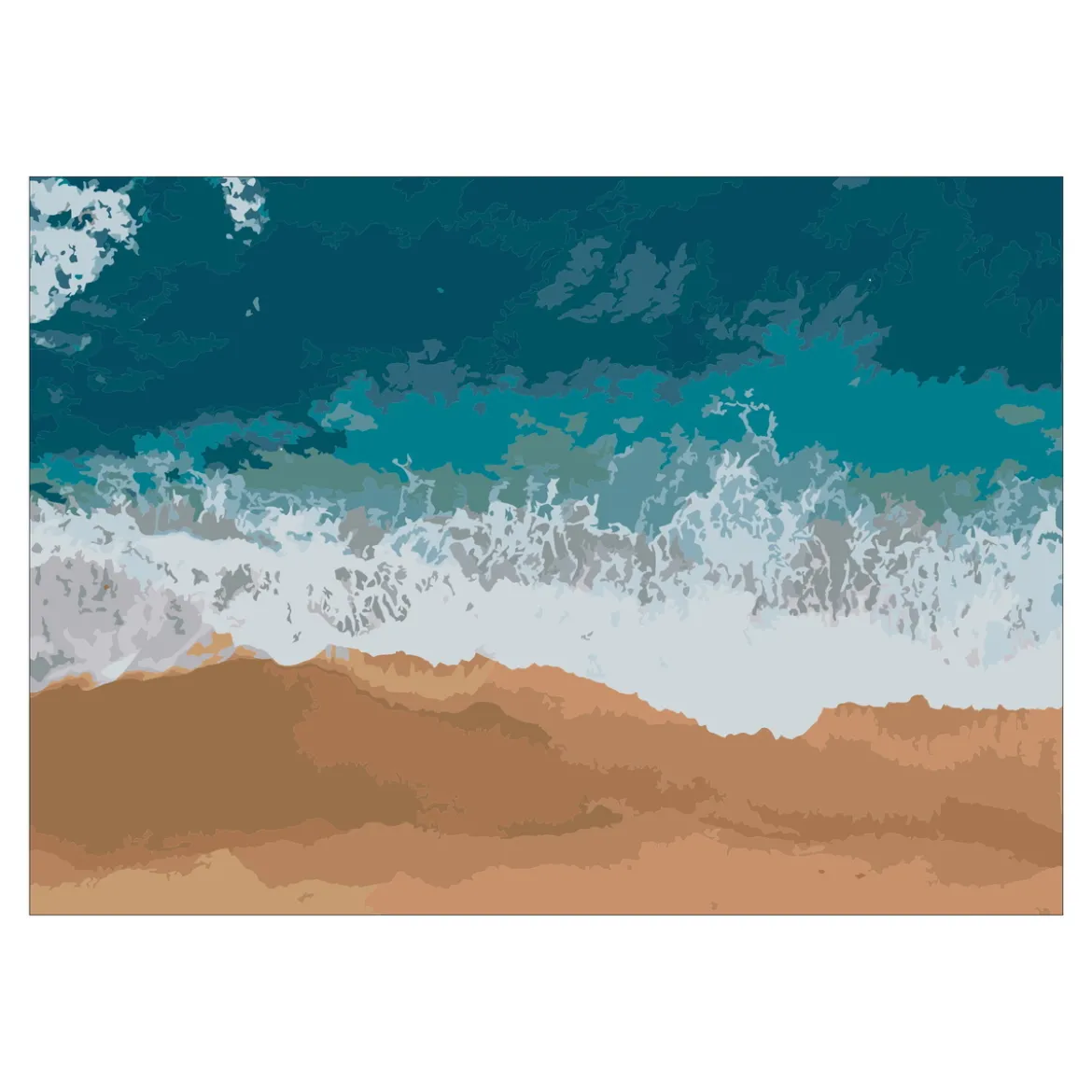 Paint by number / måla efter nummer – strand, 35×25 cm + 18 färger & 3 penslar
