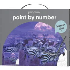 Paint by number / måla efter nummer – varg, 28×35,5 cm + 15 färger & 3 penslar