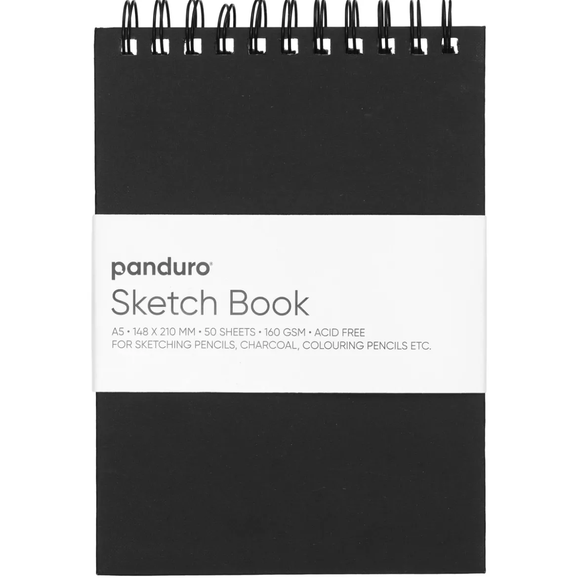 Panduro Sketch spiralbundet skissblock A5, liggande, 50 ark, 160 g/m²