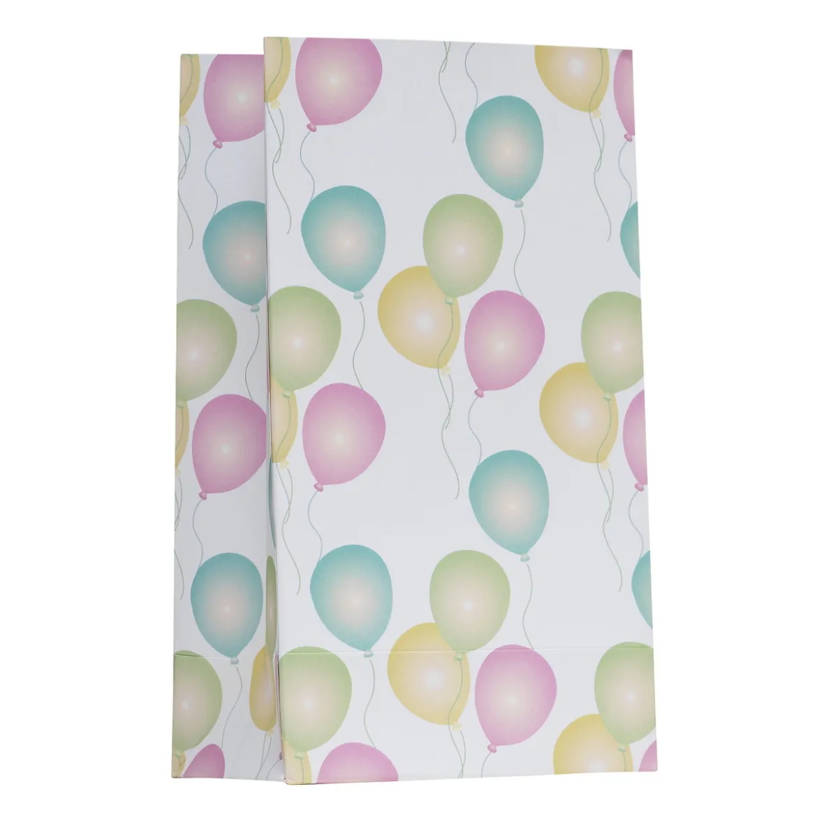 Papperspåsar, 24 presentpåsar med ballongmotiv, 12×7×20,5 cm
