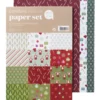 Pappersset julmix 24 ark – kraftiga papper med jätteglada julmotiv, A4, 180 g/m²