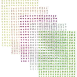 Pearl stickers big pack pastell – 1440 pärlstickers i 5 olika färger. Ø4 mm