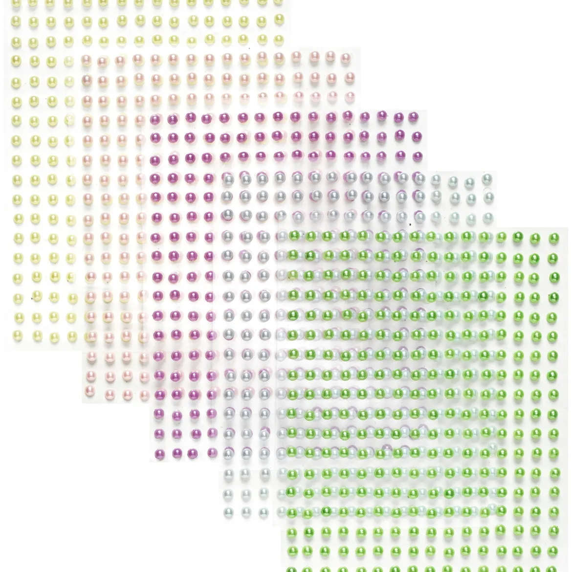Pearl stickers big pack pastell – 1440 pärlstickers i 5 olika färger. Ø4 mm