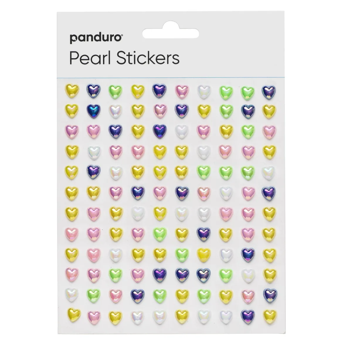 Pearl Stickers hjärta färgmix – totalt 240 iriserande hjärtan som är Ø7 mm