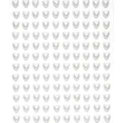 Pearl stickers vita hjärtan – 240 kärleksfulla pärlstickers. Ø7 mm
