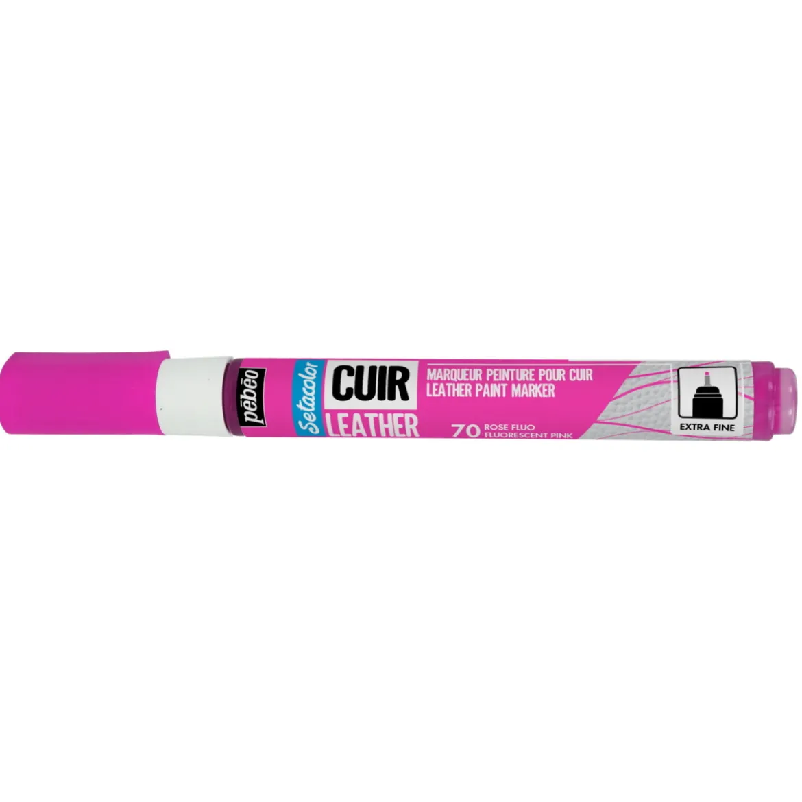 Pebeo Cuir Leather läderfärgsmarker – Fluorescerande rosa