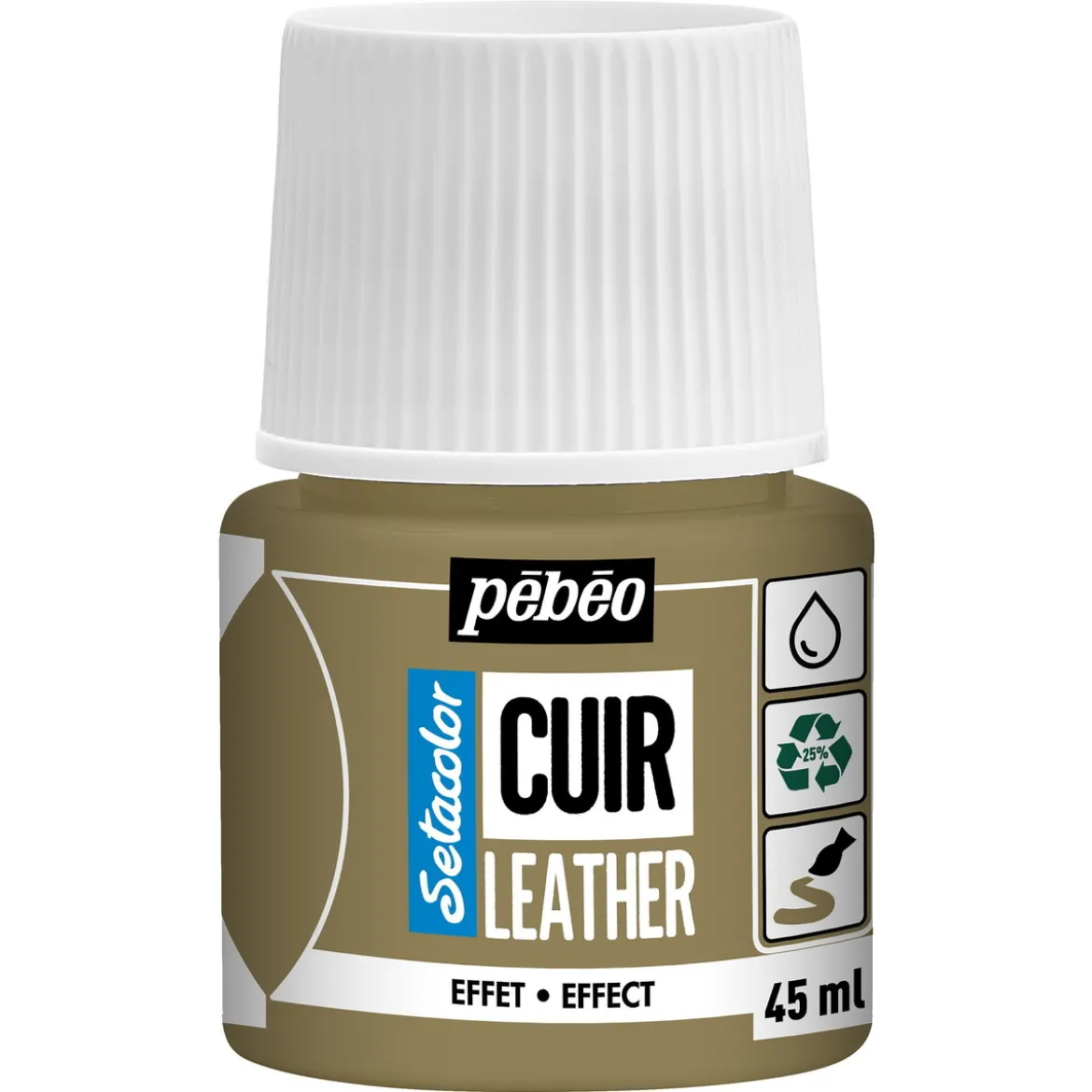 Pebeo Cuir Leather 45 ml läderfärg, färgar även PU läder – Guld, metallic