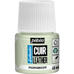 Pebeo Cuir Leather 45 ml läderfärg, färgar även PU läder – Brun, matt satin-finish