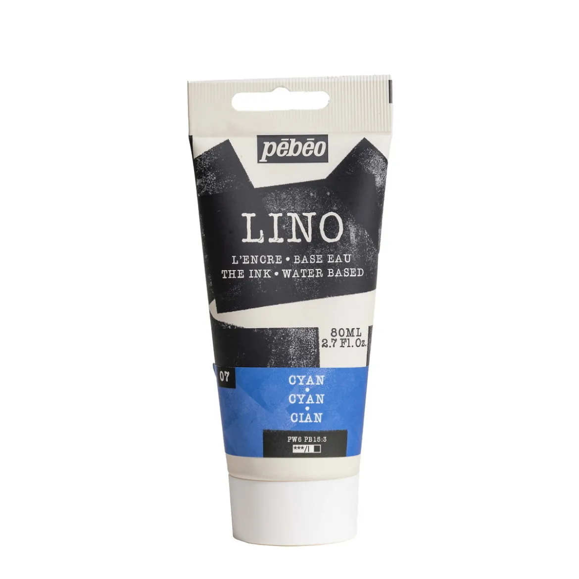 Pebeo Lino Ink 80 ml, vattenbaserad linoleumfärg – Cyan