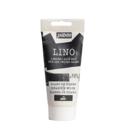 Pebeo Lino Ink 80 ml, vattenbaserad linoleumfärg – Titanium White