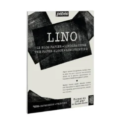 Pebeo Lino Paper Block A4 (210×297 mm), papper för linoleumtryck, 30 ark, 105 g/m²