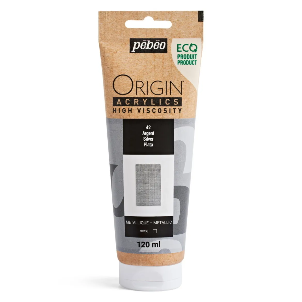 Pebeo Origin Acrylics akrylfärg 120 ml Silver 42