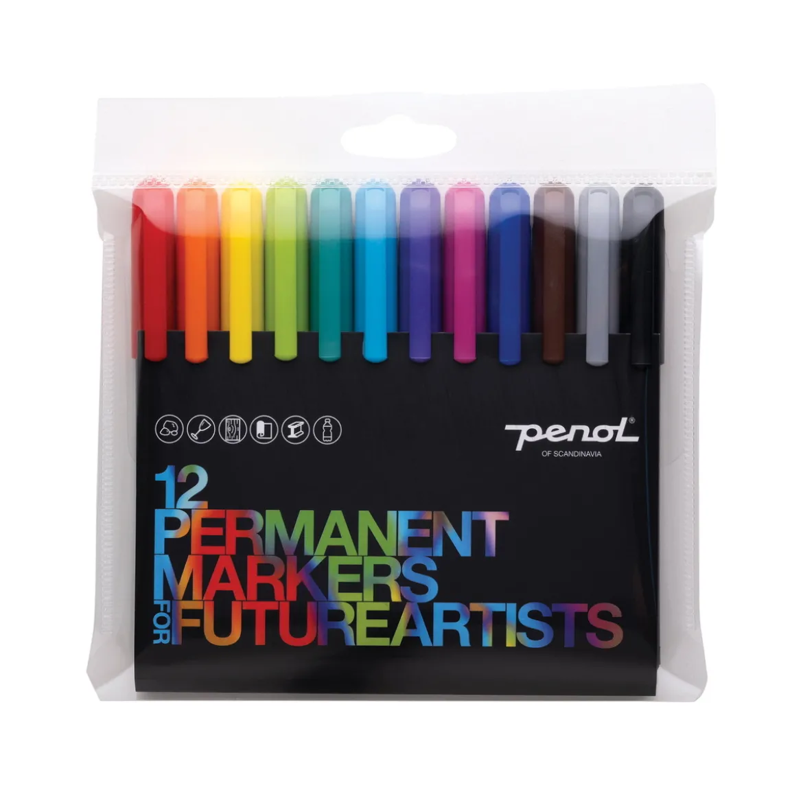 Penol Permanent Markers For Future Artists, 12-pack färgstarka märkpennor