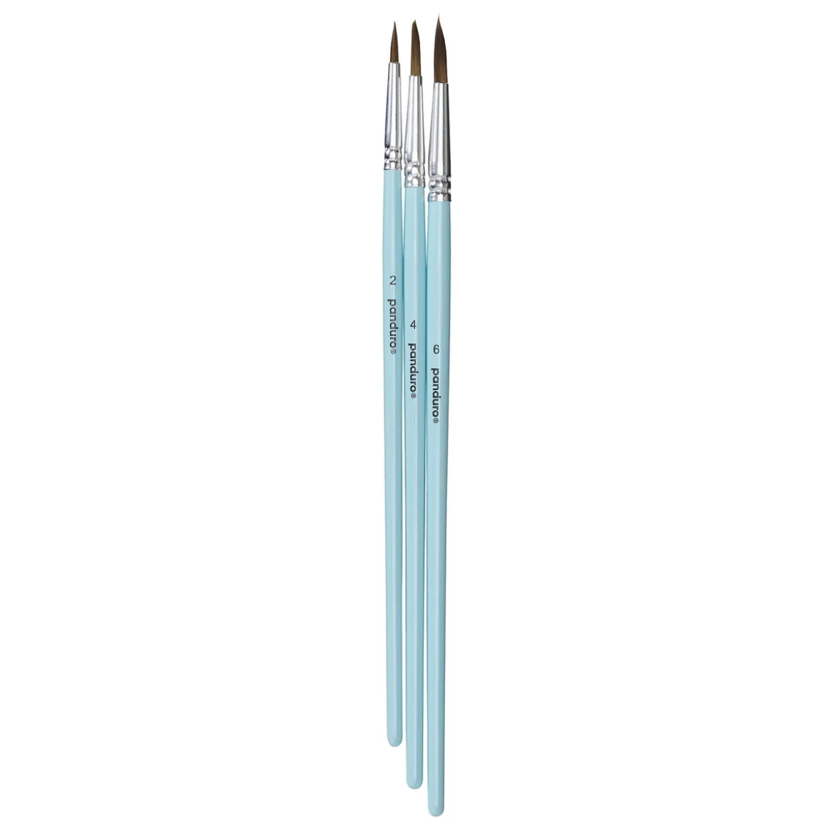 Penselset akvarellpenslar med syntetborst 3-pack små, rund #2, 4, 6