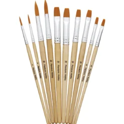 Penselset basic rund/flat 10st