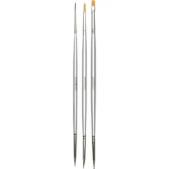 Penselsetmultifunktion, 3-pack syntetpenslar med metallkulor