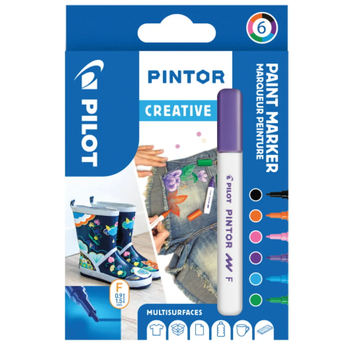 Pilot Pintor F Fun 6-pack