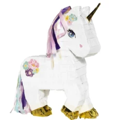 Pinata unicorn, enhörning med massor av detaljer & guldmetallic – 32×45×10 cm