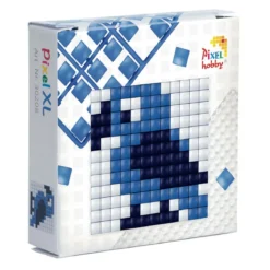 Pixelhobby XL Startset – Fågel / blåval, 60×60 mm pixelplatta + 3×60 pixlar