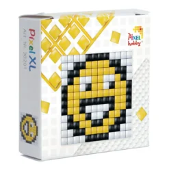 Pixelhobby XL Startset – Smiley / fågel, 60×60 mm pixelplatta + 3×60 pixlar