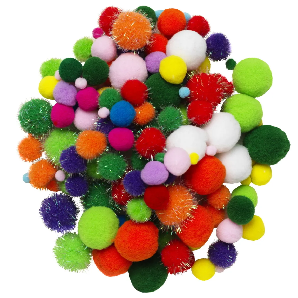 Pom Pom mix 150 st basfärger – massor av fina fluffiga pompom-bollar!
