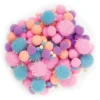 Pom Pom mix 150 st pastellfärger – massor av fina fluffiga pompom-bollar!