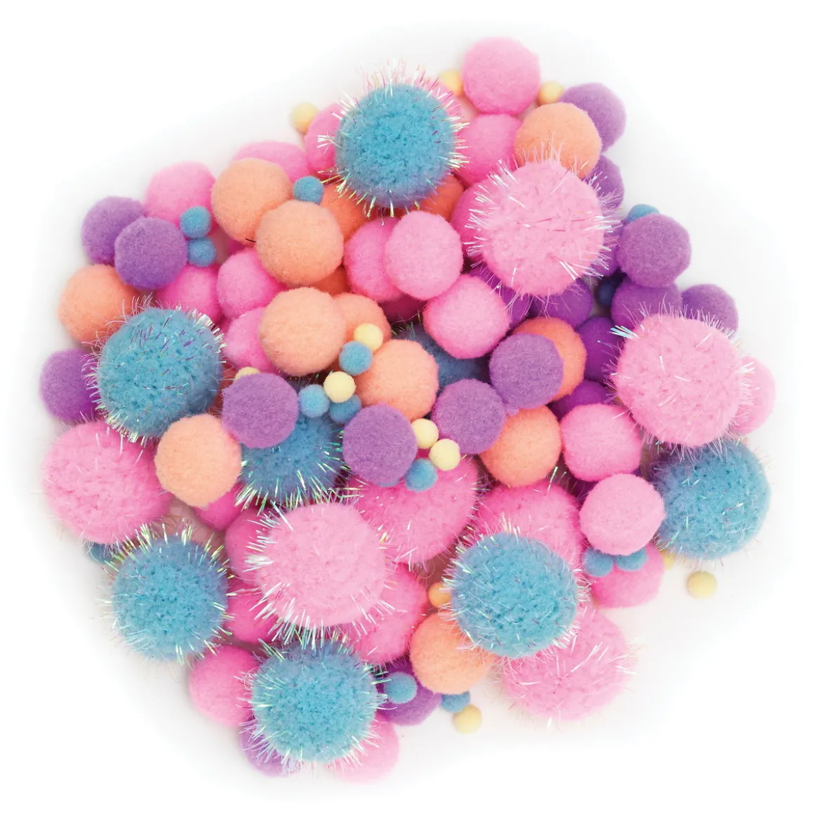 Pom Pom mix 150 st pastellfärger – massor av fina fluffiga pompom-bollar!