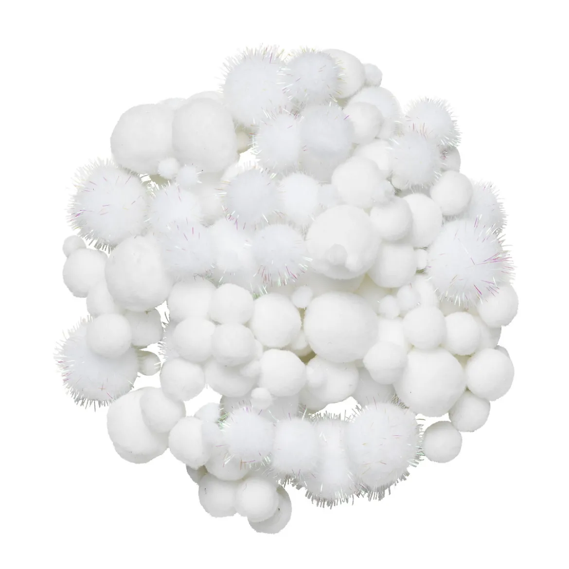 Pom Pom mix 150 st vita – massor av fina fluffiga pompom-bollar!