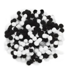 Pom Pom mix svarta & vita mini, Ø5–7 mm, 400 st.