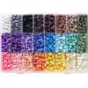 Pony beads pärllåda med 24 matta nyanser, sammanlagt 3240–3600 pärlor – Ø7 mm