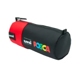 Posca pen case red – rödsvart pennfodral, längd 19 cm, Ø8 cm.