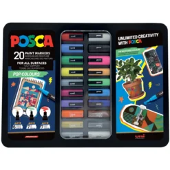 Posca Pop Colours Tin – 20 härliga Posca-pennor i en metallbox