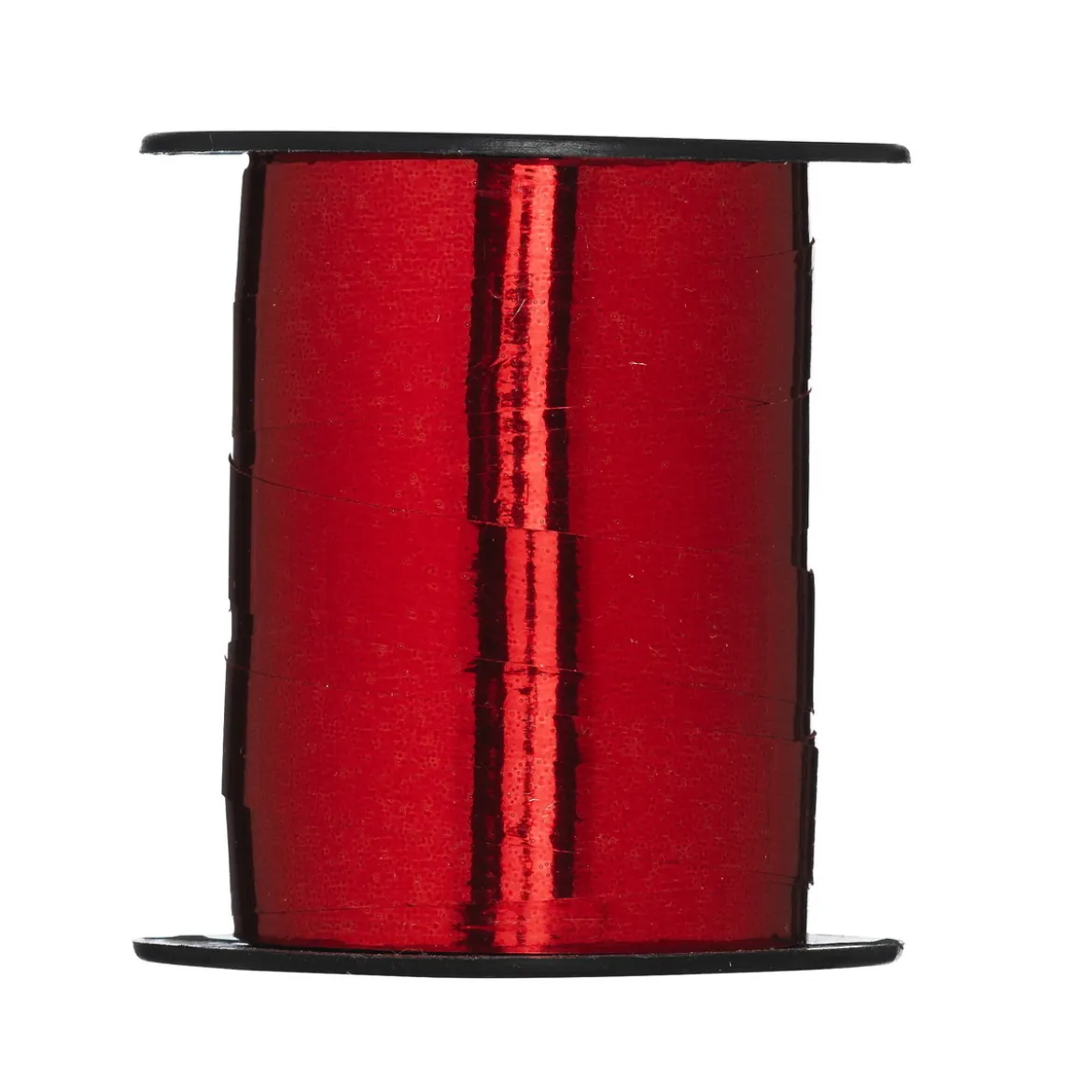 Presentband 25 meter på rulle, 1 cm brett – röd metallic