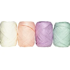 Presentband 4-pack av papper med textur, 4 matta pastellfärger, 4×10 meter, 5 mm brett