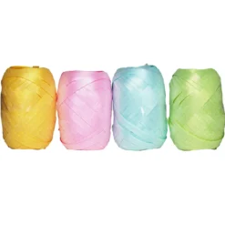 Presentband 4-pack i 4 glittrande pastellfärger, 4×10 meter, 5 mm brett