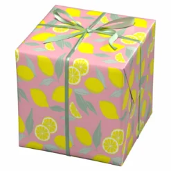 Presentpapper på rulle 10 m × 57 cm – citroner i olika varianter