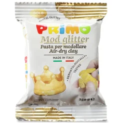 Primo lufttorkande lera med glitter, guld 250 g