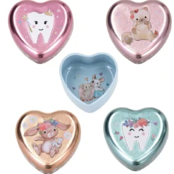 Princess Mimi mjölktandsask, liten hjärtformad ask för småsaker, 4,8×4,9 cm. Pris per styck, säljs assorterat online