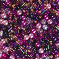 Pärlmix glas rosa 120 g
