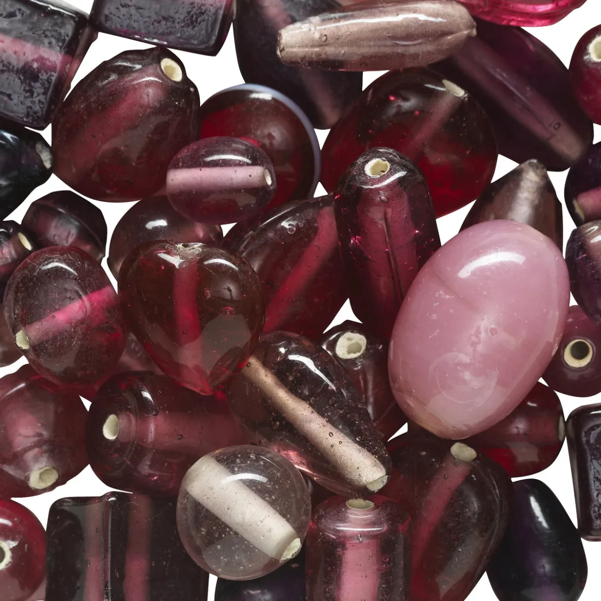Pärlmix glas rosa nyanser